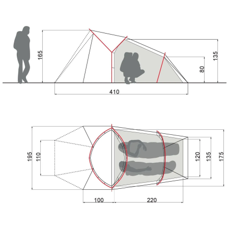 Tenda ultraleggera per 2 persone Vaude Ultralight Chapel XT 2P