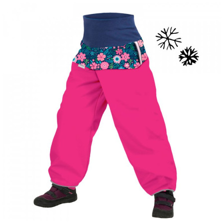 Pantaloni per bambini in pile Unuo Softshell Sherpa Basic rosa/blu