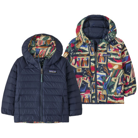 Giacca da bambino Patagonia Baby Reversible Down Sweater Hoody - LCNE blu Let's Chat: New Navy