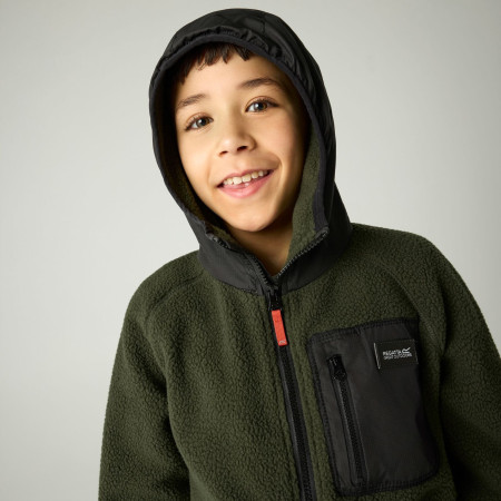 Felpa da bambino Regatta Munro Hybrid Jacket DarkKhak/Blk