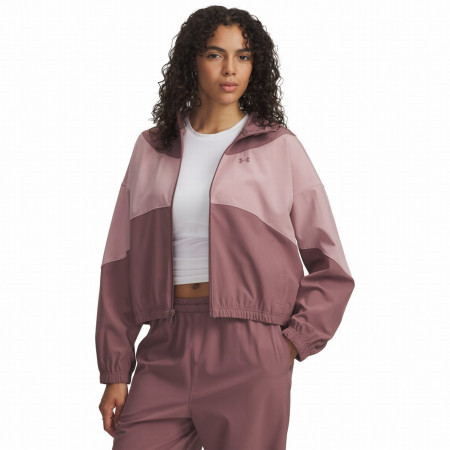 Giacca da donna Under Armour Rival Woven Jkt Hd rosa MaroonMist/TourmalinePink/MaroonMist