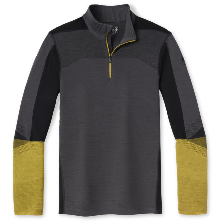 Maglietta funzionale da uomo Smartwool Intraknit Merino 200 Colorblock 1/4 Zip grigio/giallo ForgedIron