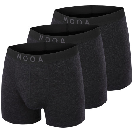 Boxer da uomo MOOA MerinoSilk 4in 3-pack nero black melange