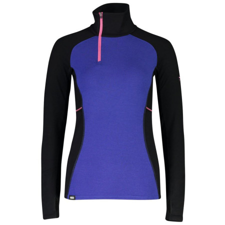 Maglietta da donna Mons Royale Olympus 3.0 Half Zip blu/nero UltraBlue/Black