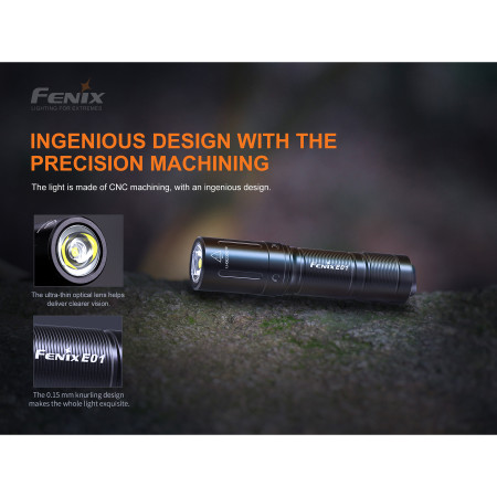 Torcia Fenix E01 V2.0 black
