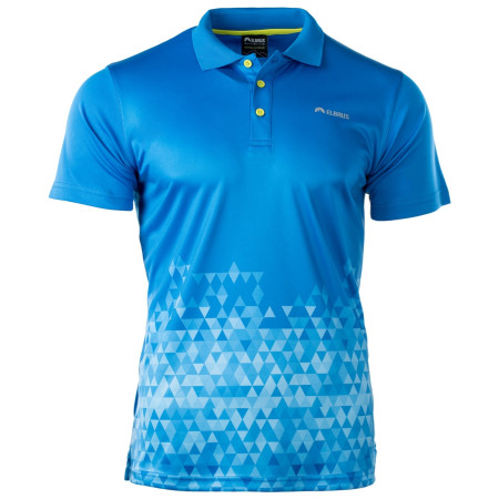 Maglietta da uomo Elbrus Kantale blu FrenchBlueTrianglePrint/AcidLime
