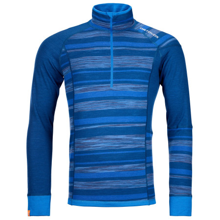 Felpa funzionale da uomo Ortovox 210 Supersoft Zip Neck blu PetrolBlue