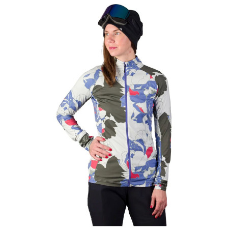 Felpa tecnica da donna Northfinder Tiara beige/verde multicolorprint