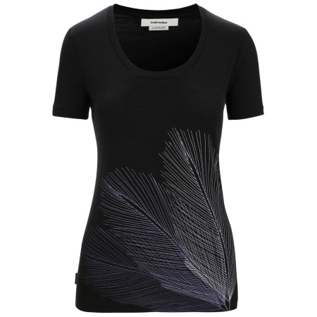 Maglietta sportiva da donna Icebreaker Women Tech Lite II SS Scoop Tee Plume nero Black