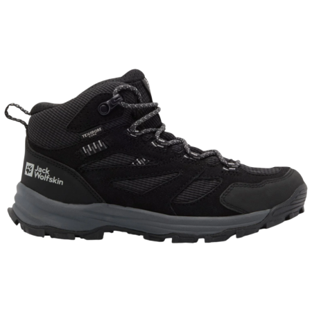 Scarpe da trekking alte da bambino Jack Wolfskin Vojo Tour Texapore Mid K nero Phantom
