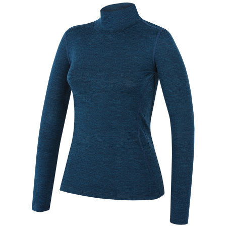 Maglione con collo alto da donna MOOA MerinoSilk Collar 160 blu lagoon blue melange