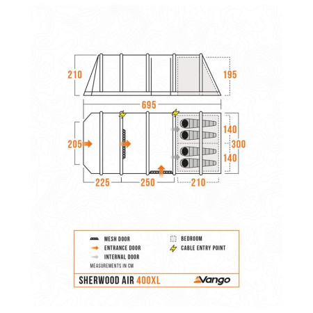 Tenda familiare Vango Sherwood Air 400XL Package