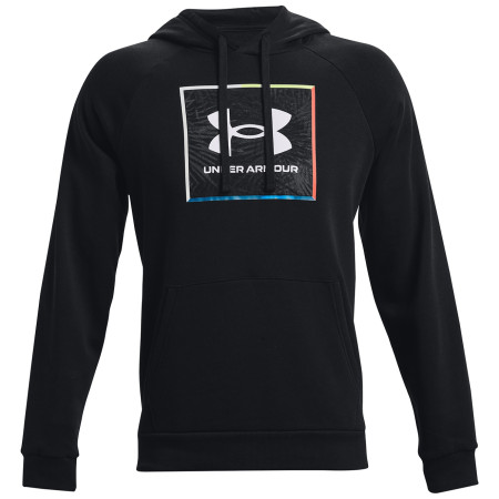 Felpa da uomo Under Armour Rival Flc Graphic Hoodie nero Black / / White