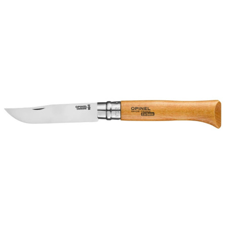 Coltello chiudubile Opinel N°12 Carbon Viroblock naturale.