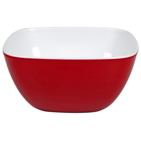 Ciotola Bo-Camp Bowl Square Melamine Small 2 rosso Red/White