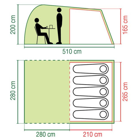 Tenda familiare per 5 persone Coleman Waterfall 5 Deluxe