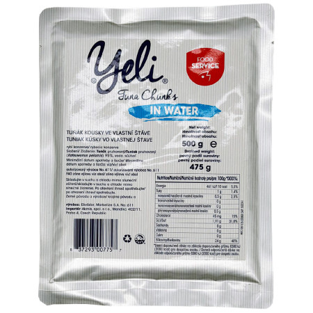 Cibo da viaggio Yeli Tonno a pezzi al naturale (500 g)