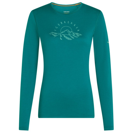 Maglietta sportiva da donna Icebreaker Women Merino 200 Oasis LS Crewe Sunrise Summit turchese Tidal Teal