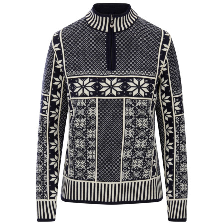 Maglione da donna Dale of Norway Vardåsen Fem Sweater blu scuro/bianco Marine Offwhite