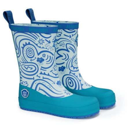 Stivali da pioggia per bambini Affenzahn Rainboot Vegan Plashy Shark blu Shark