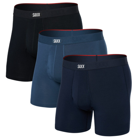 Boxer da uomo Saxx Vibe Xtra Soft Comfort Boxer Brf Fly 3Pk blu scuro dark denim/navy/black