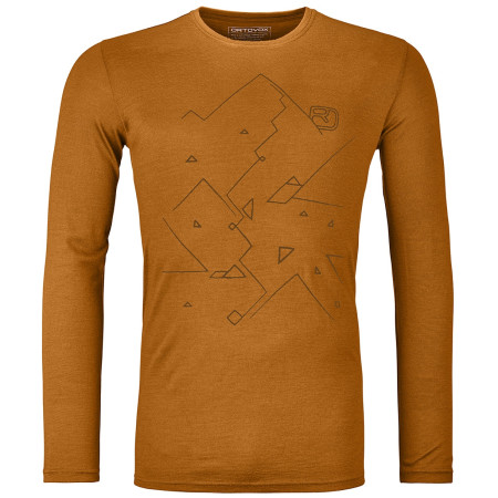 Maglietta da uomo Ortovox 185 Merino Tangram Ls M arancione sly fox