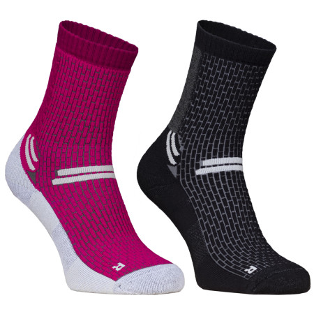 Calze High Point Trek 4.0 Lady Socks (Double pack) nero/rosa Multicolor