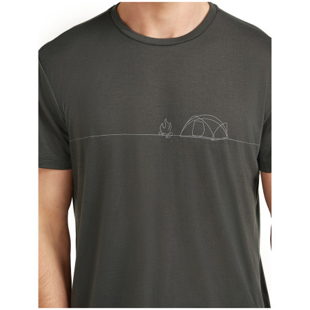 Maglietta funzionale da uomo Icebreaker Merino Blend Core SS Tee Single Line Camp