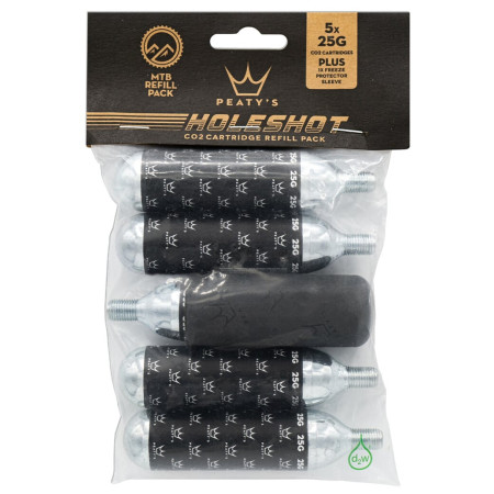 Pompa di bicicletta Peaty´s Holeshot Co2 Bombičky 5 Ks - Mtb nero/argento