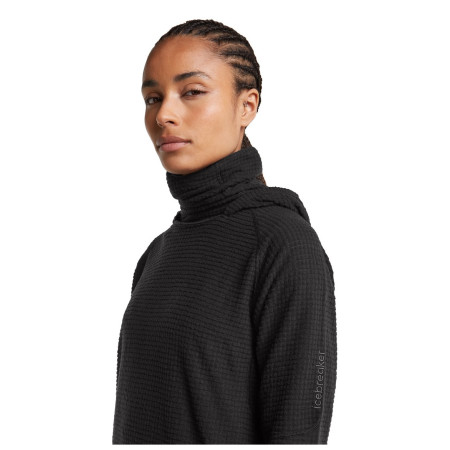Felpa da donna Icebreaker Wom Mer 400 RealFleece Grid Pulover Hood