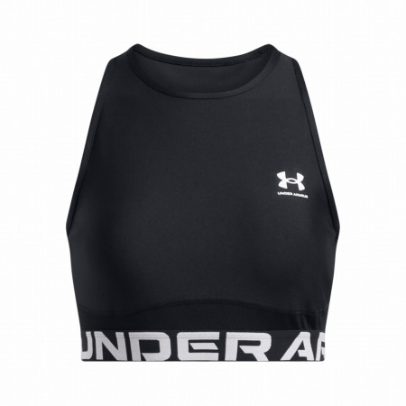 Top da donna Under Armour HeatGear Rib Tank nero/bianco Black
