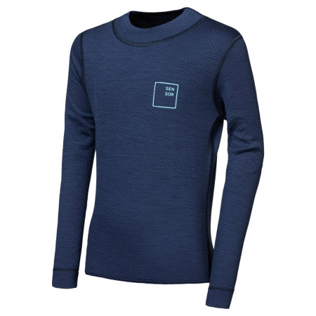 Maglietta sportiva per bambini Sensor Merino DF Logo Up Deep Blue blu scuro Deep Blue