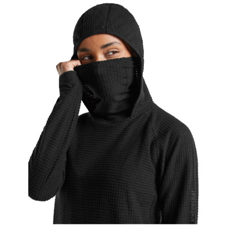 Felpa da donna Icebreaker Wom Mer 400 RealFleece Grid Pulover Hood