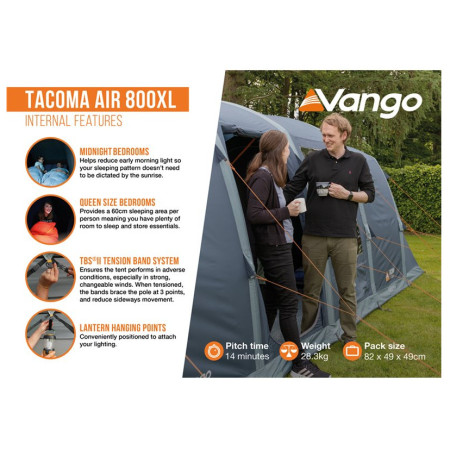 Tenda familiare Vango Tacoma Air 800XL Package