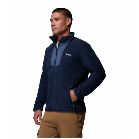 Felpa da uomo Columbia Sequoia Grove™ Full Zip Fleece blu scuro Collegiate Navy, Dark Mtn