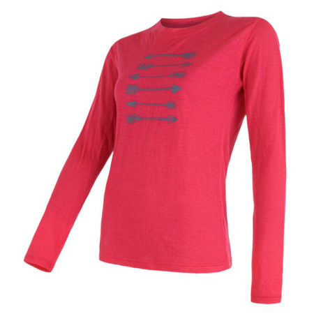 Maglietta da donna Sensor Merino Wool PT Šípy dl.r. rosa Magenta