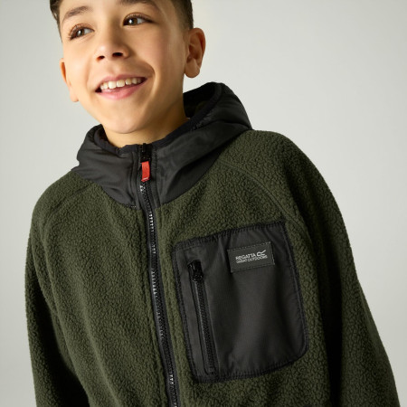Felpa da bambino Regatta Munro Hybrid Jacket DarkKhak/Blk