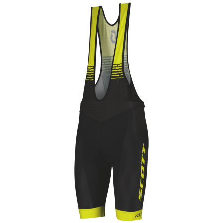 Pantaloncini da ciclismo da uomo Scott Bibshorts M's RC Team ++ nero/giallo black/sulphur yellow