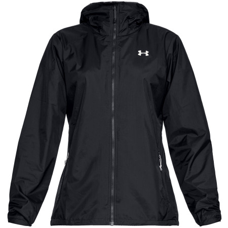 Giacca a vento da donna Under Armour UA Forefront Rain Jacket nero Black / / Ghost Gray