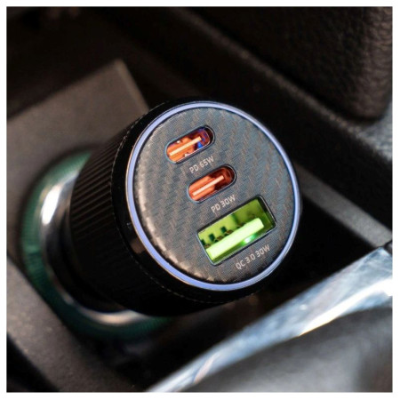 Adattatore Swissten Car Charger 2x USB-C PD + USB-A, 95 W + cabel USB-C / USB-C, 1 m