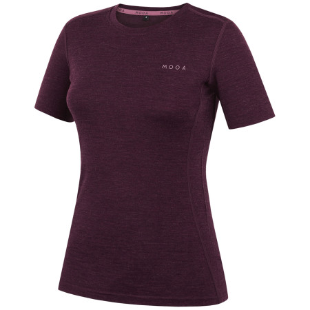 Maglietta da donna MOOA MerinoSilk 160 short viola scuro dark purple melange