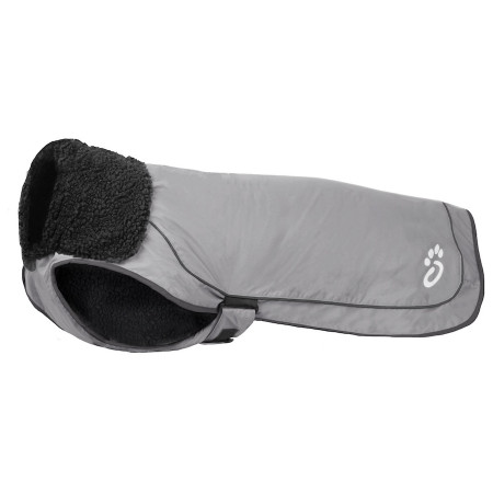 Impermeabili per cani Mountain Paws Reflective Fleece-Lined Dog Raincoat grigio Reflective