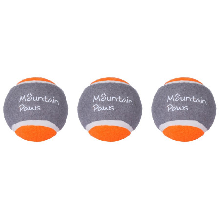 Giocattolo per cane Mountain Paws Dog Tennis Balls, 3 Pack arancione/grigio Oarnge