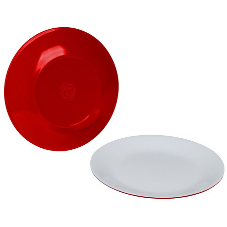 Piatto Bo-Camp Breakfast Plate Melamine 2 rosso Red/White
