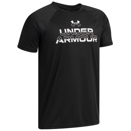 Maglietta da bambino Under Armour Tech Split Wordmark SS Black
