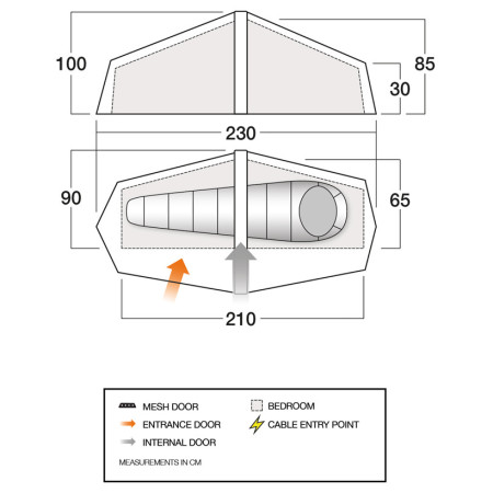 Tenda ultraleggera per 1 persona Force Ten Helium UL 1 Air