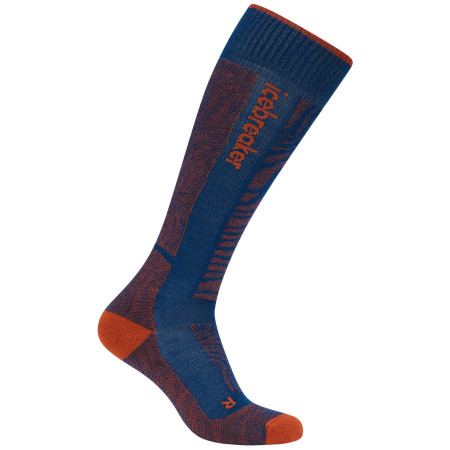 Calzini da uomo Icebreaker Men Merino Blend Ski+ Medium OTC Mountain Contour blu/arancio Atla/Agat/Fervi