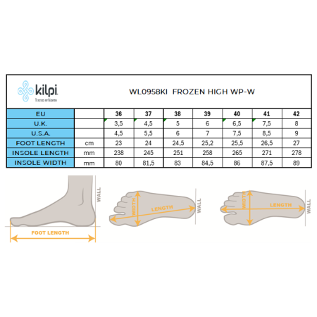 Scarpe da donna da trekking invernali alti Kilpi Frozen High Wp-W