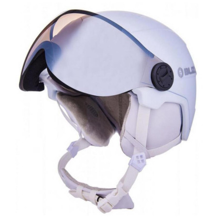 Casco da sci da donna Blizzard W2W Double Visor ski helmet bianco/grigio white matt, smoke lens, mirror