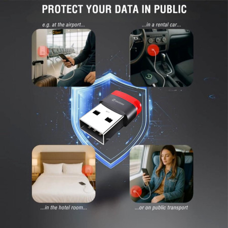 Adattatore Swissten Dataguard With Data Blocking USB-A (Male) / USB-C (Female)